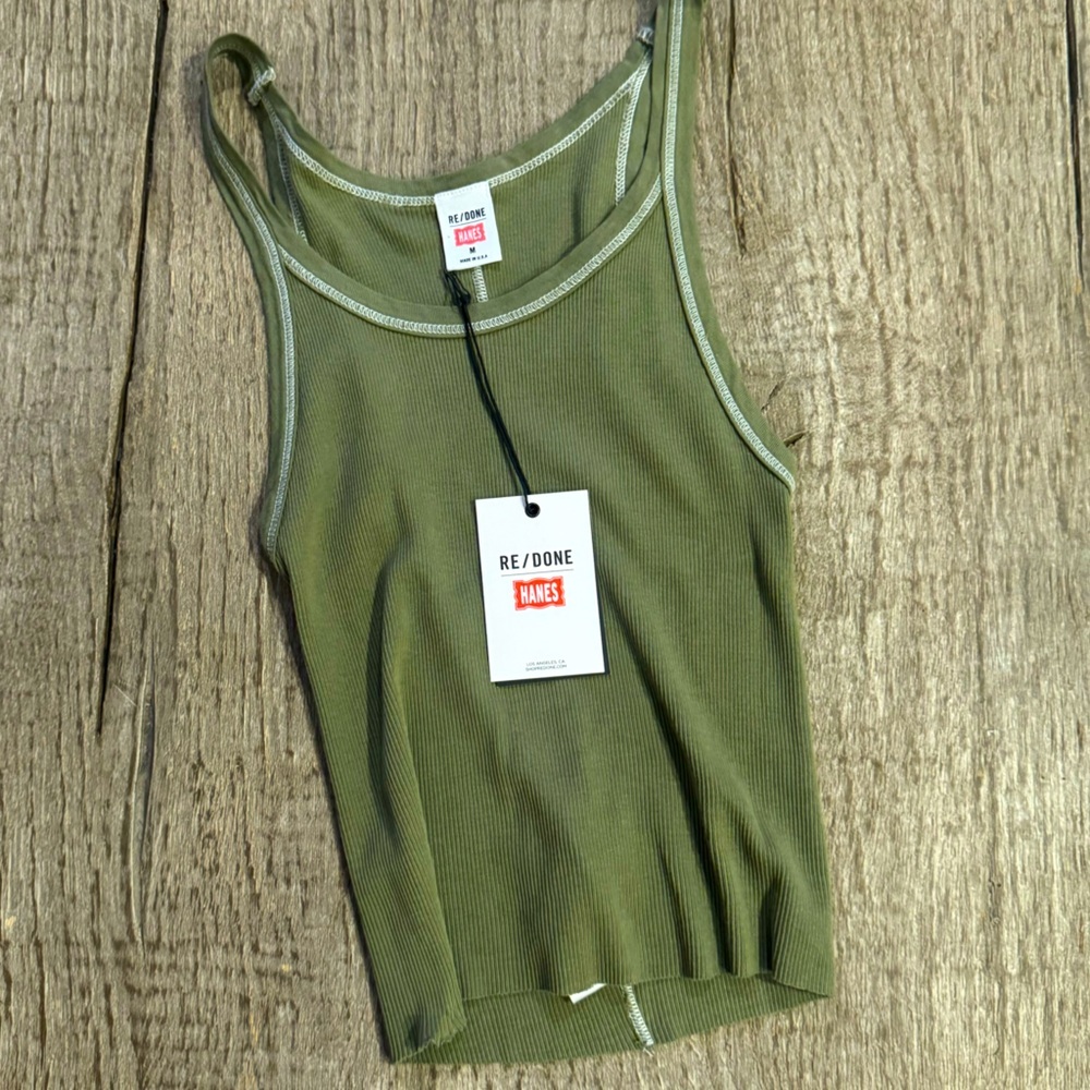 Re/Done Cropped Rib Tank. - Picture 4 of 9